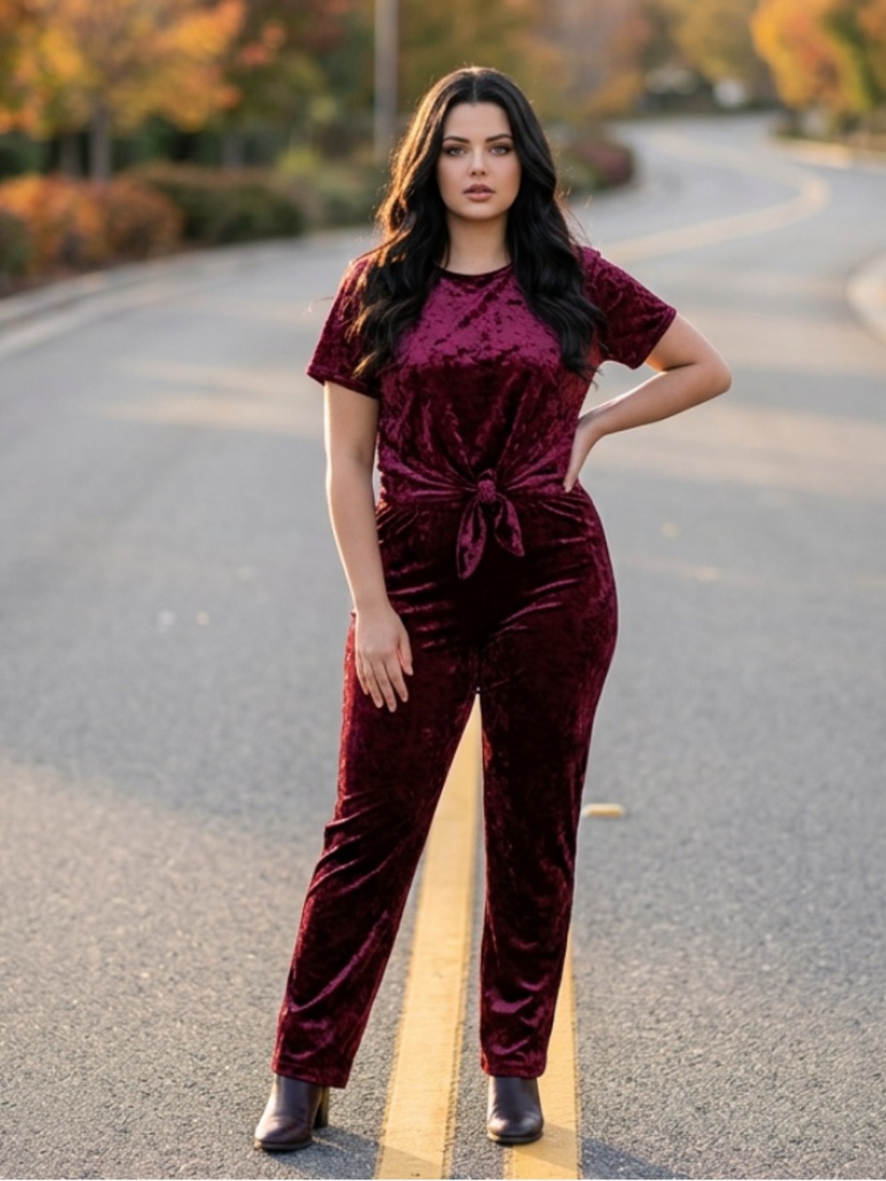 Vintage Y2K Batwing Red Crushed Velvet Velour Tie Front Crop Top Fairy Women’s S